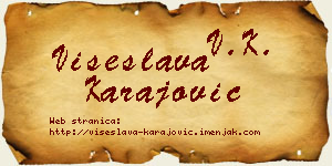 Višeslava Karajović vizit kartica